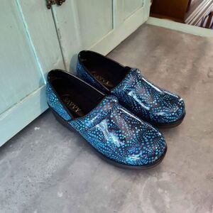 Savvy Nursing Clog Womens 7.5 Blue & Black Slip Resistant